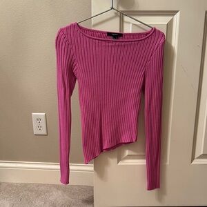 Forever 21 Pink Ribbed Long Sleeve sweater